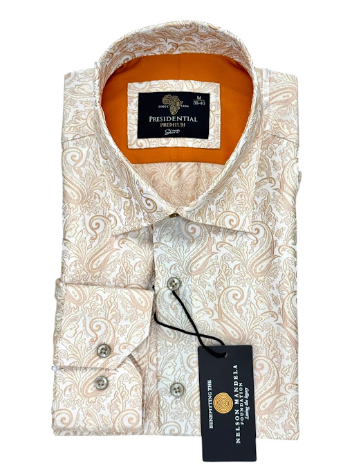 Presidential Premium Luxury Paisley Dress Shirt - Ivory